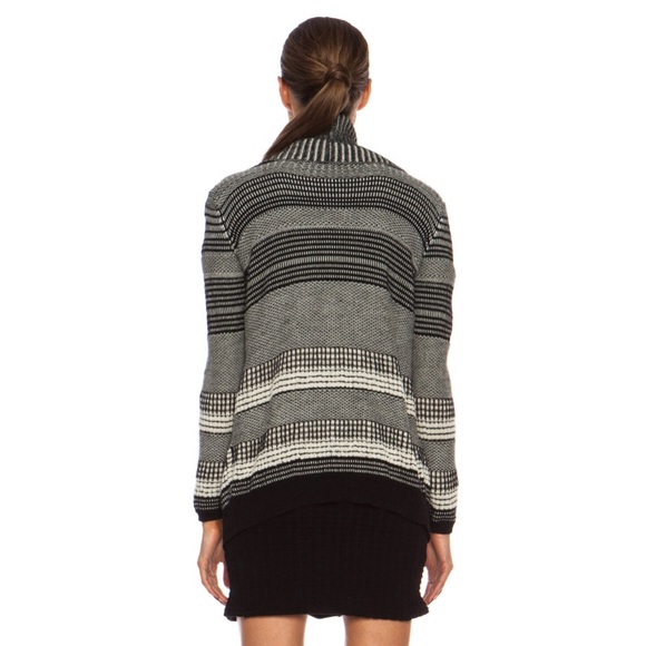 YIGAL AZROUEL 100% Baby Alpaca Jacquard Knit Cardigan Sweater Size XS/S - Picture 4 of 14